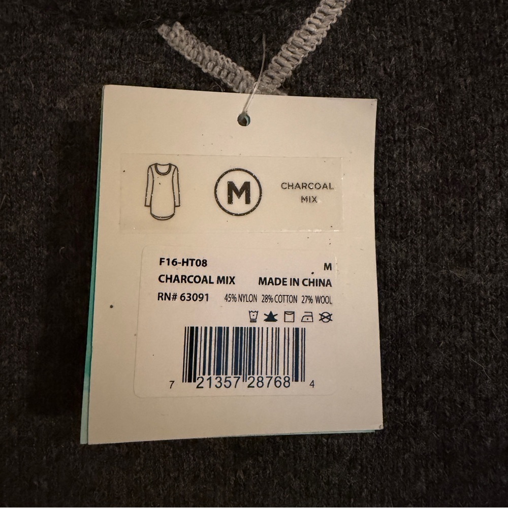 NWT Hottotties Cozy Sweater Dress gray pink women M wool blend - Picture 5 of 9